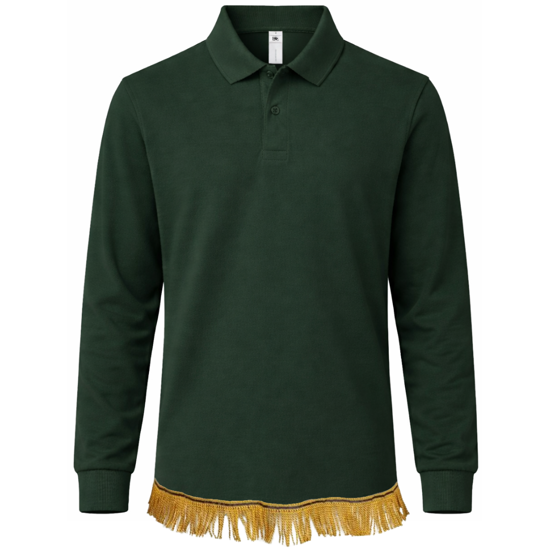Men's Long Sleeved Polo with Fringes (3 for 2)