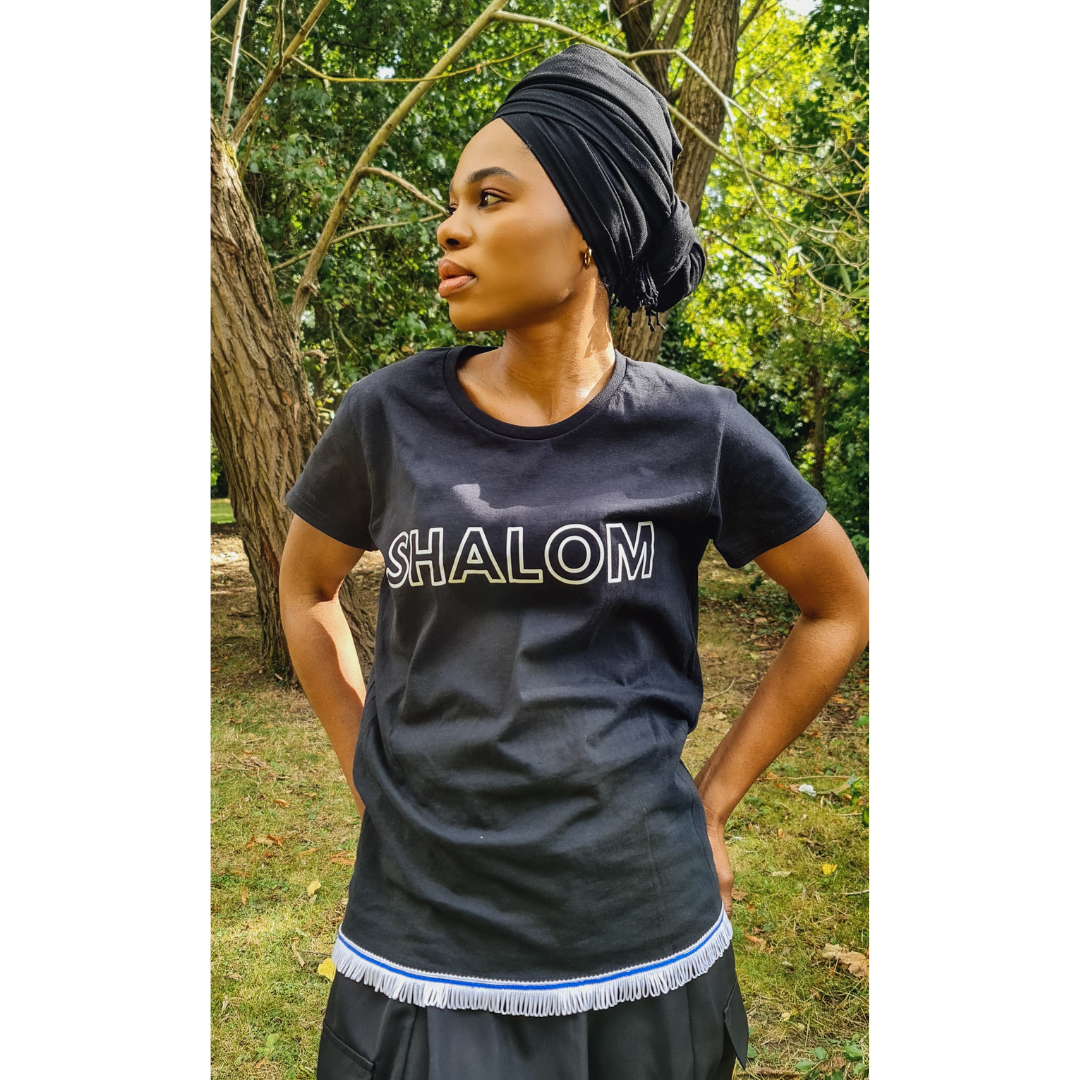 SHALOM Women's Short Sleeve Fringed T-Shirt