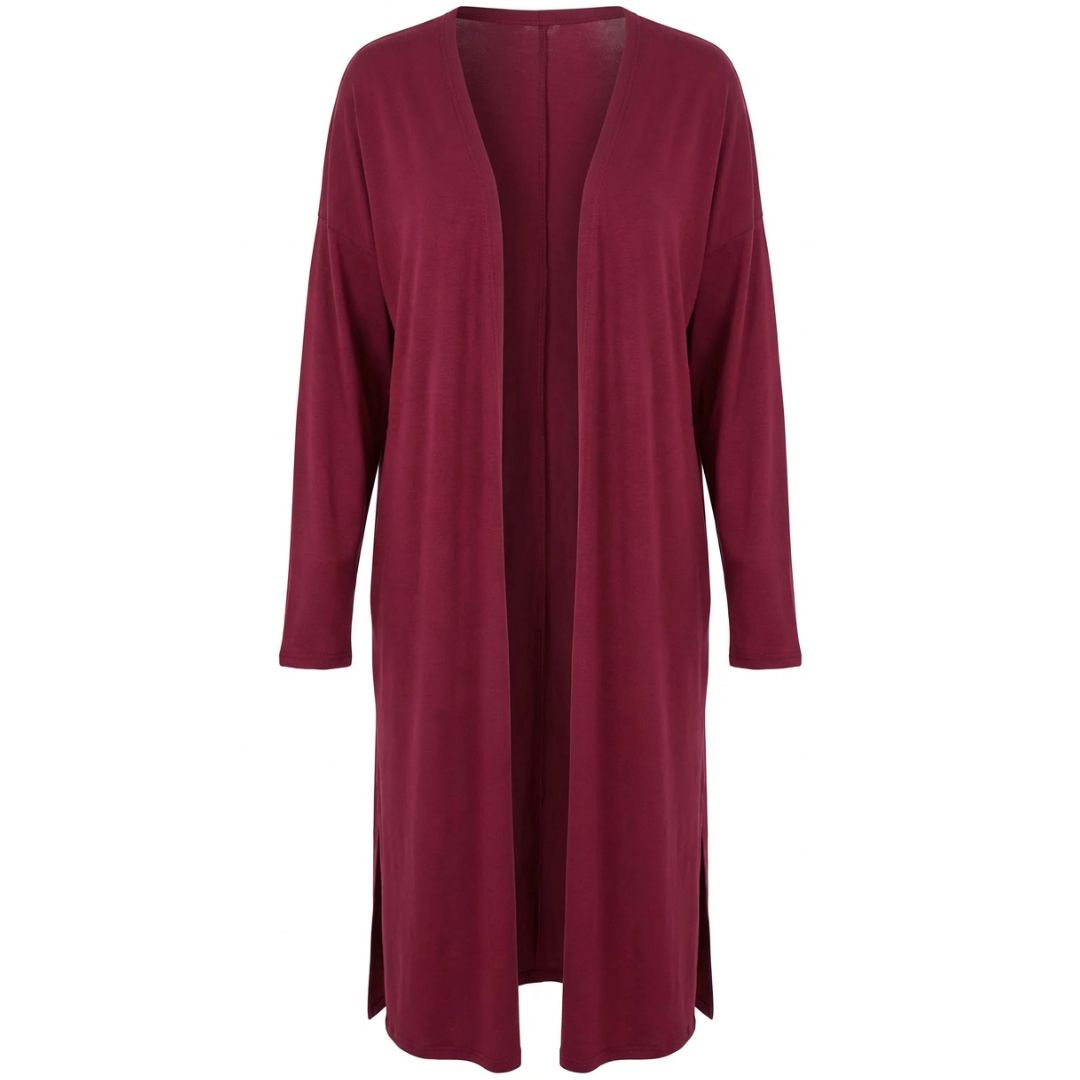 Open Front 100% Cotton Maxi Cardigan With Fringes
