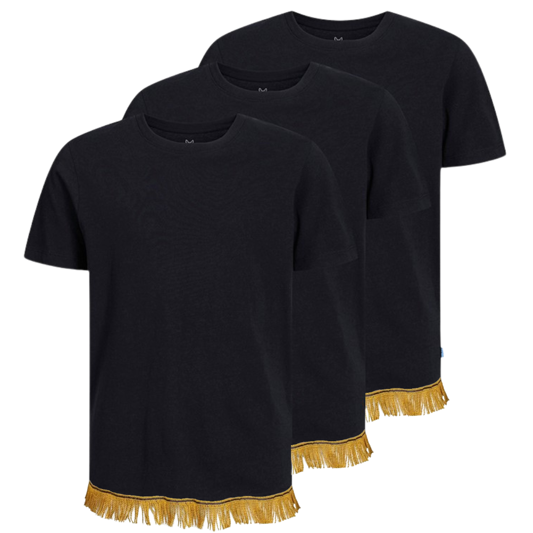 Boys' Organic Cotton Black T-Shirts Bundle with Fringes (3 Pack)