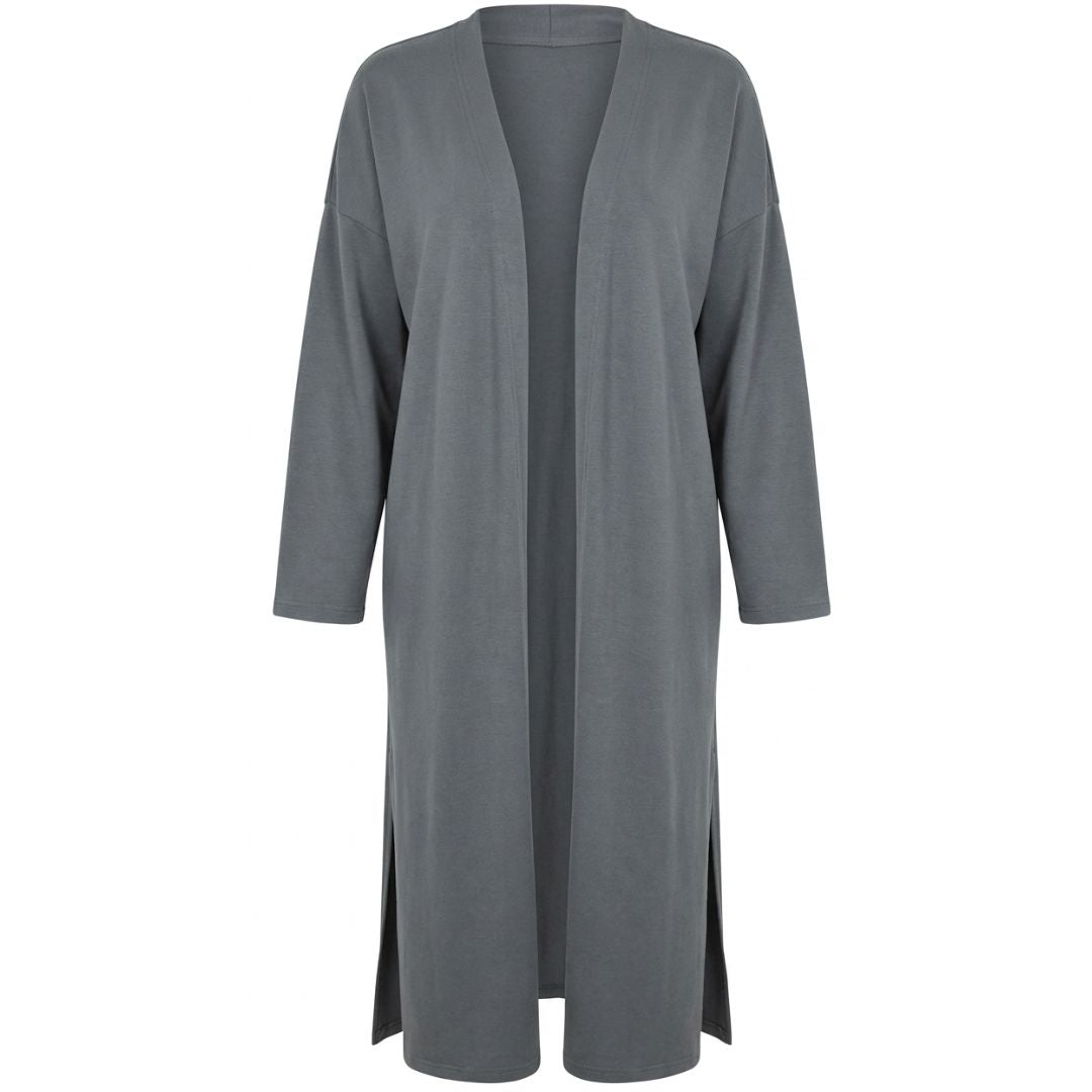 Open Front 100% Cotton Maxi Cardigan With Fringes