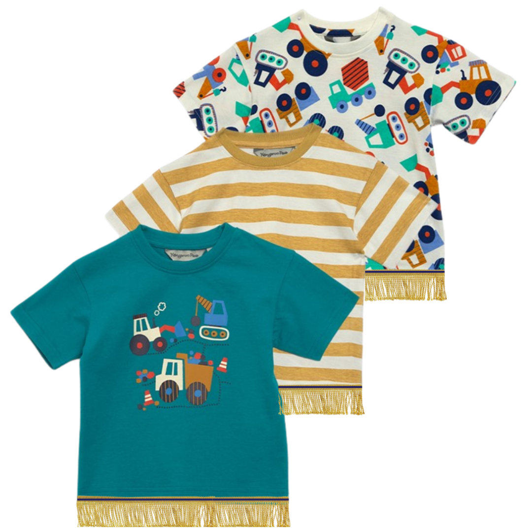 Infant Boys' Vehicle T-Shirts Bundle with Fringes (3 Pack)