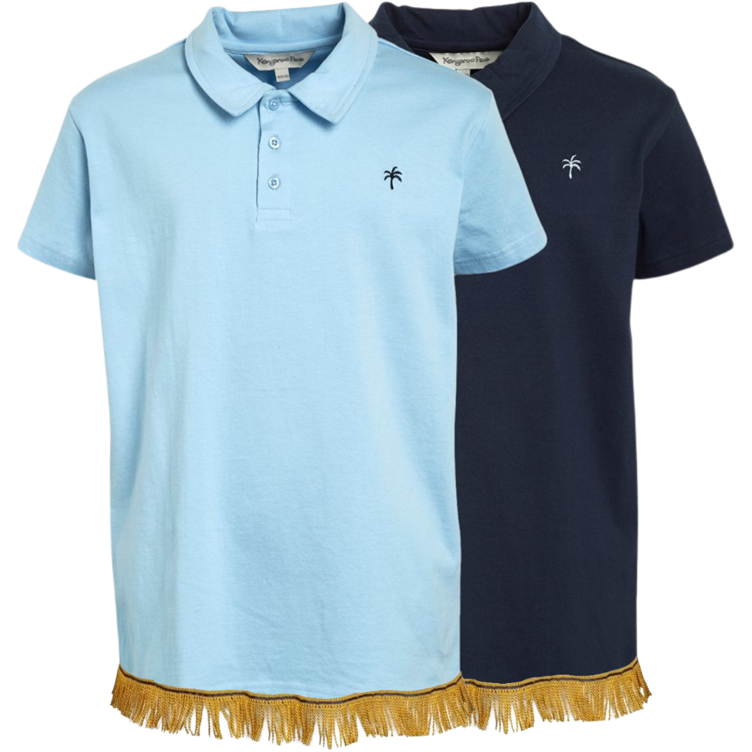 Boys' Blue Mix Polo Shirts Bundle with Fringes (2 Pack)