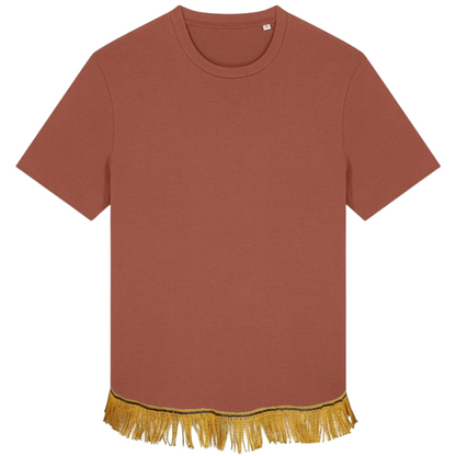 Men's Plain Organic Cotton Fringed T-Shirt