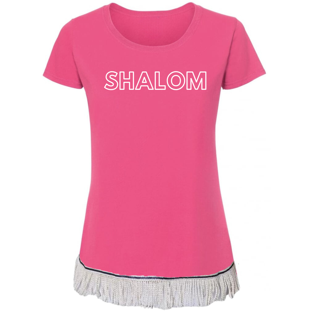 SHALOM Women's Short Sleeve Fringed T-Shirt