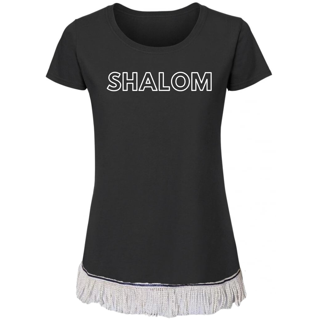 SHALOM Women's Short Sleeve Fringed T-Shirt