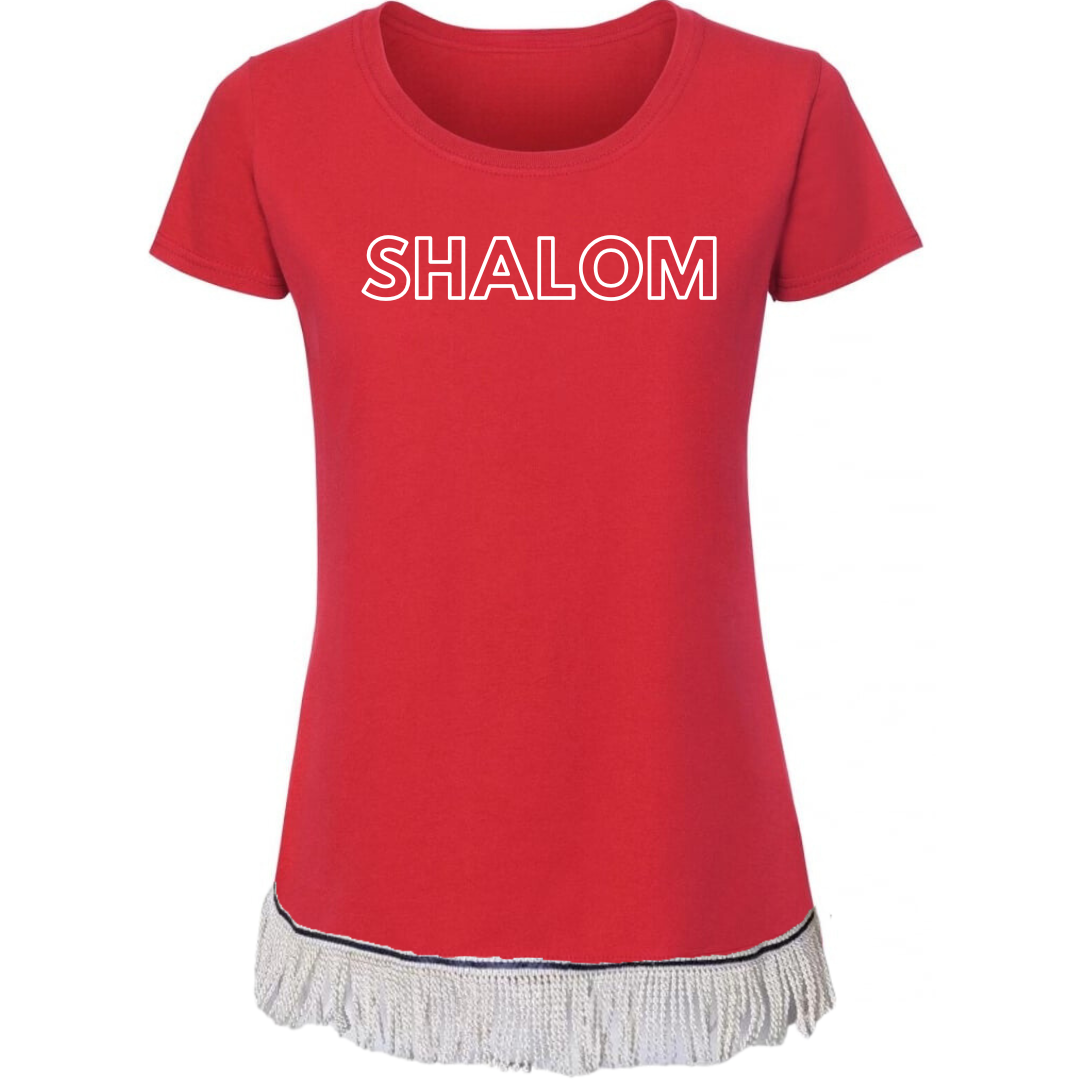 SHALOM Women's Short Sleeve Fringed T-Shirt