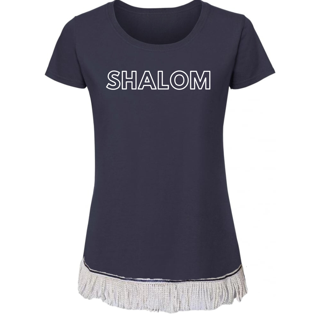 SHALOM Women's Short Sleeve Fringed T-Shirt