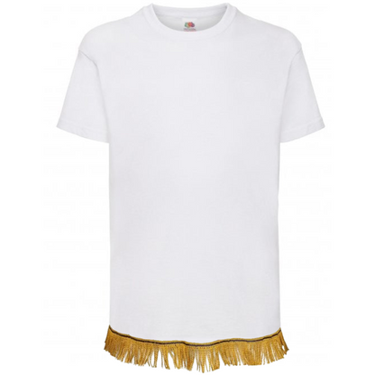 Children's Plain T-Shirt with Gold Fringes