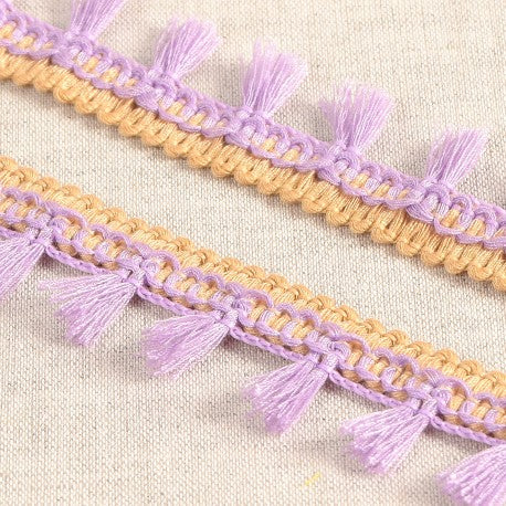 1 Inch Polyester Tassel Fringe with Gold Detail