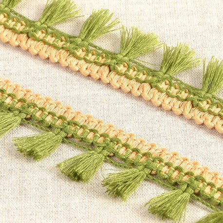 1 Inch Polyester Tassel Fringe with Gold Detail