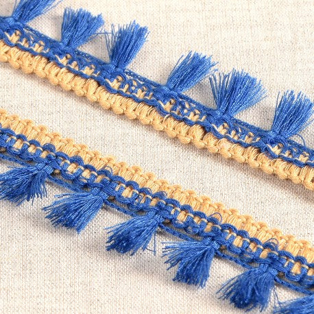 1 Inch Polyester Tassel Fringe with Gold Detail