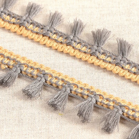1 Inch Polyester Tassel Fringe with Gold Detail
