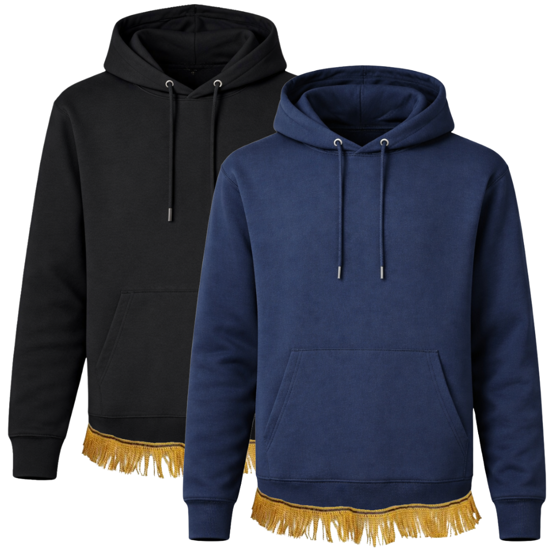 Men's Fringed Organic Cotton Pullover Hoodie Bundle (2 Pack)