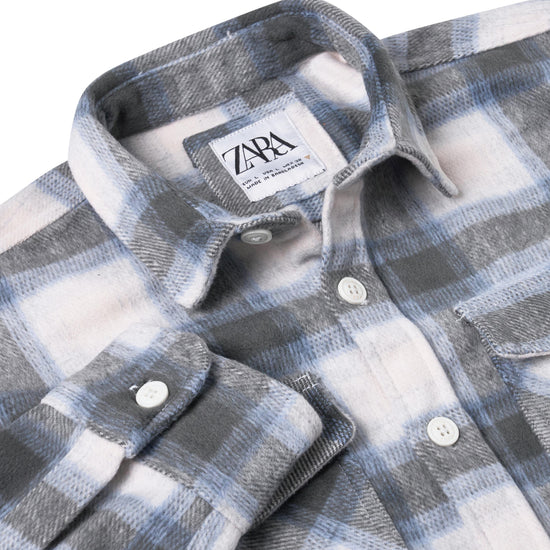 Men's Brushed Cotton Overshirt with Fringes