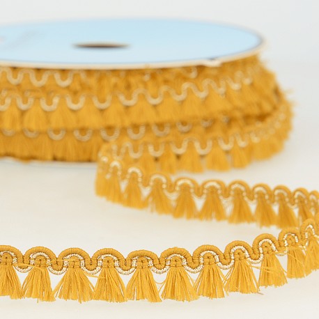 12mm Mini Tassel Fringe with Metallic Trim