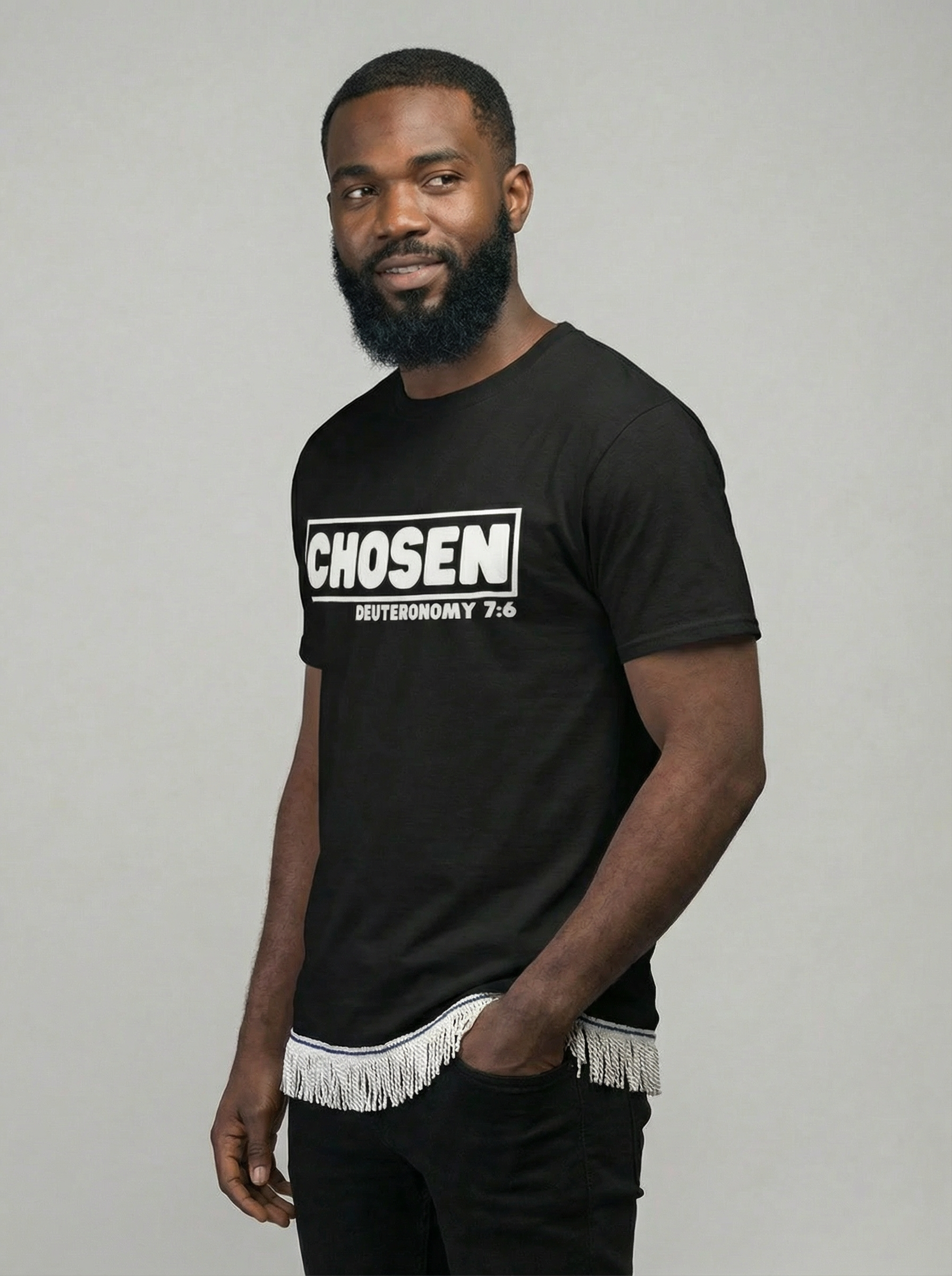 CHOSEN Adult T-Shirt with Fringes