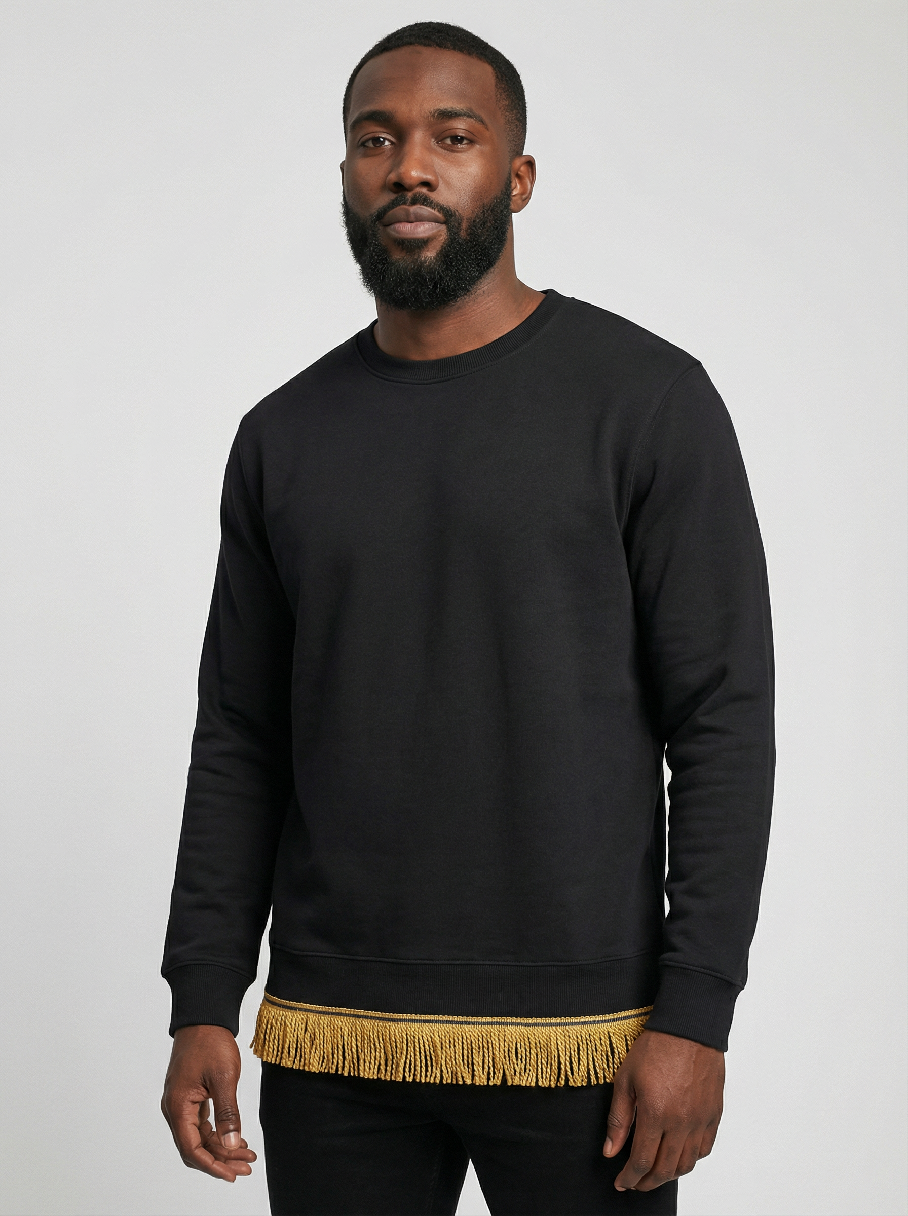 Men's Organic Cotton Sweatshirt with Fringes