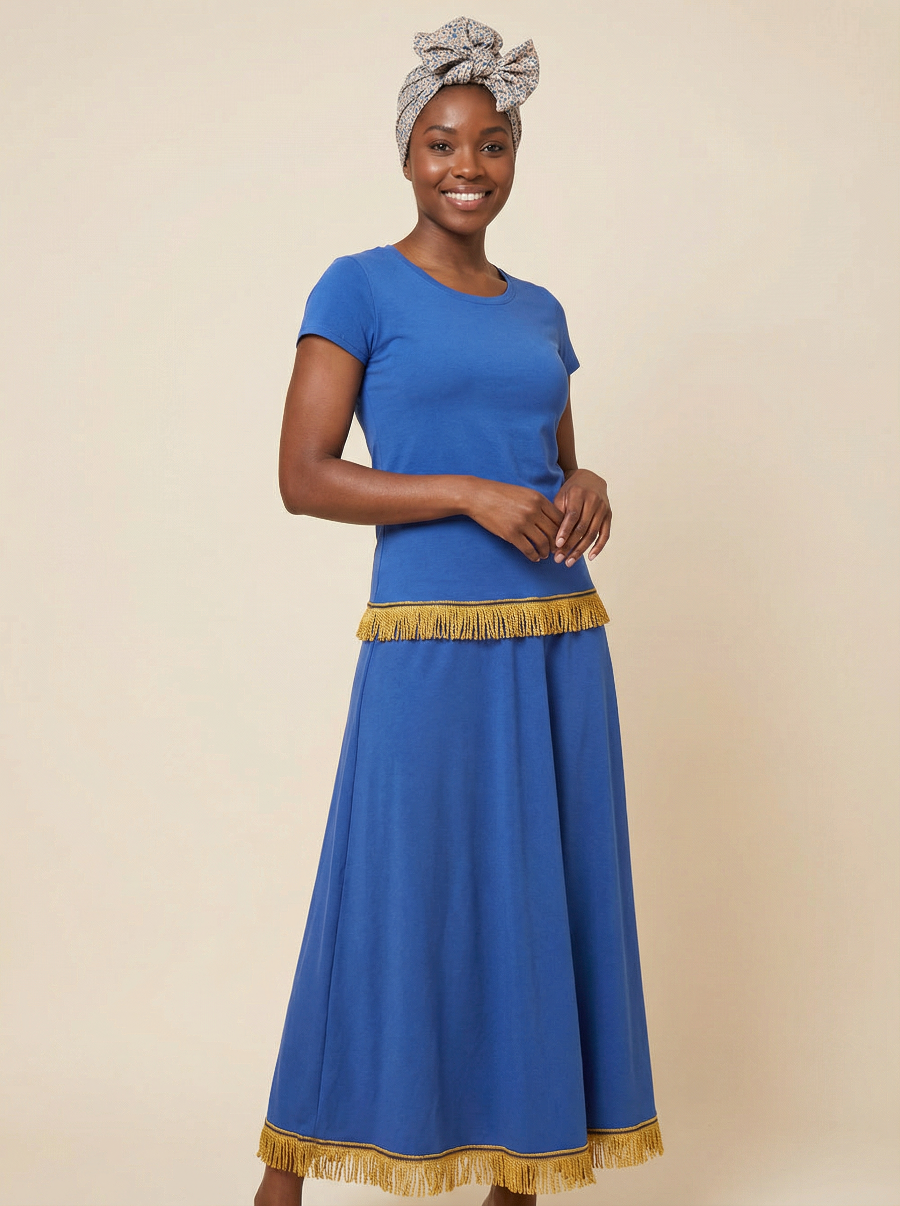 Women's Plain Short Sleeve Fringed T-Shirt