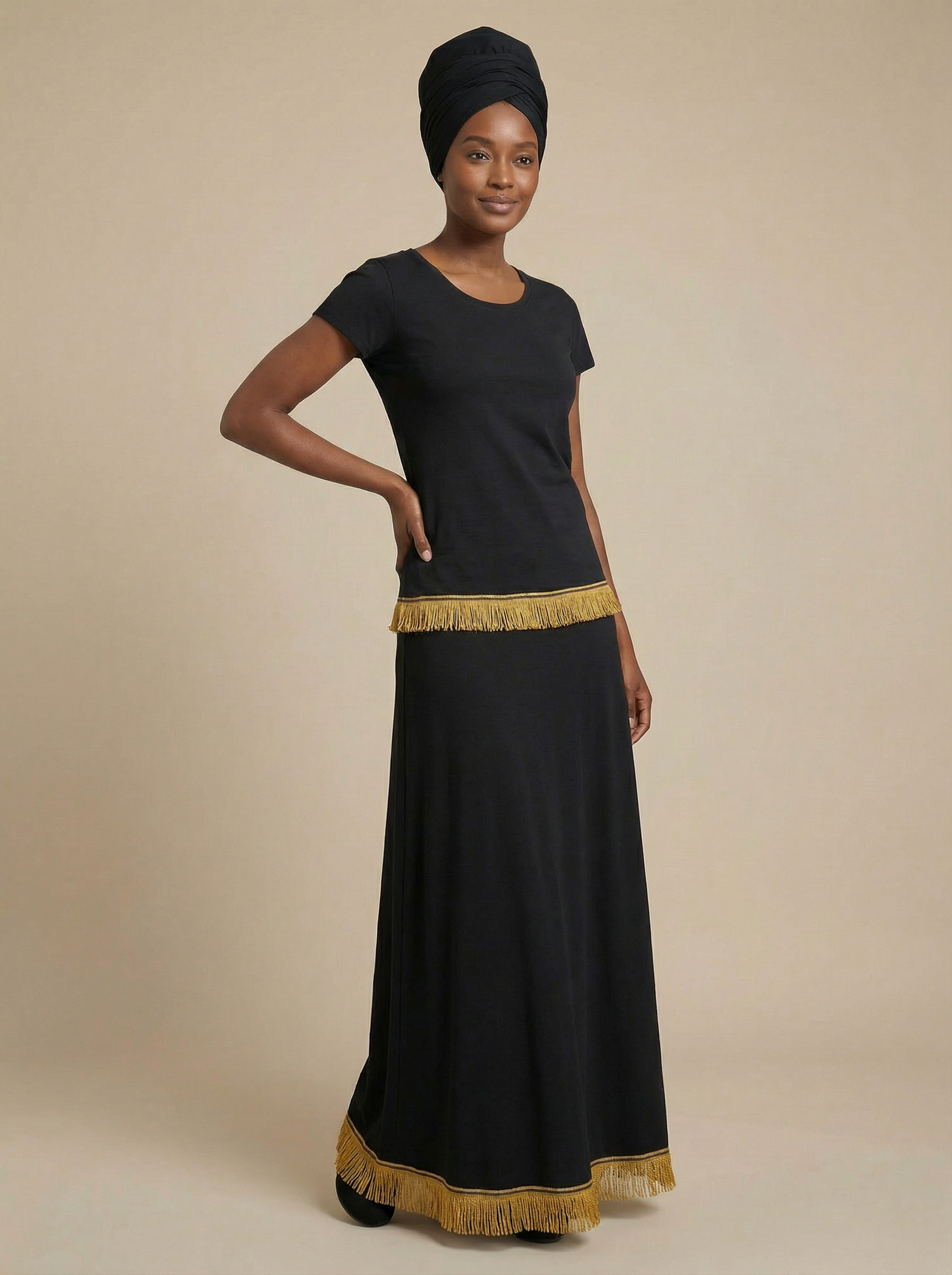 Women's Plain Short Sleeve Fringed T-Shirt