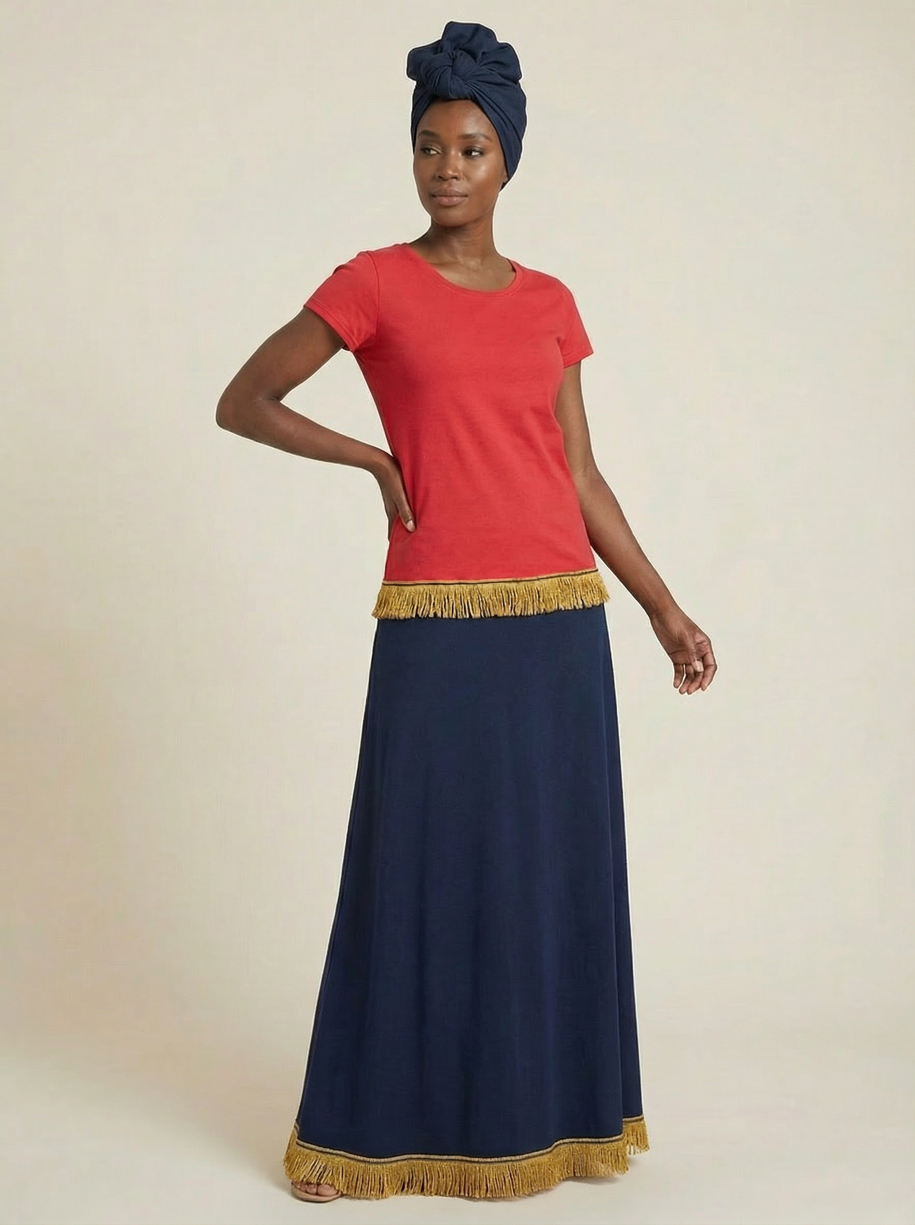 Women's Plain Short Sleeve Fringed T-Shirt