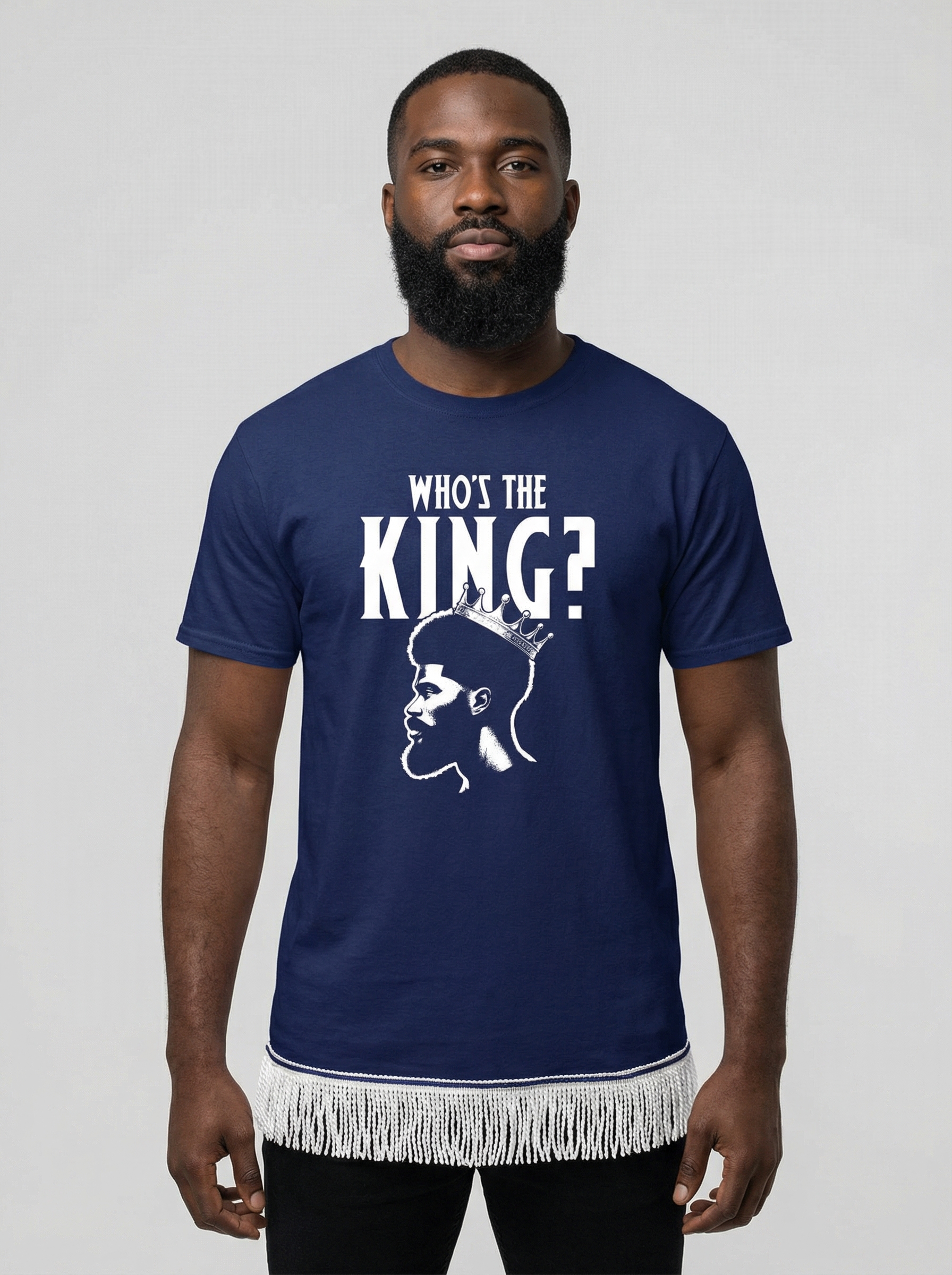 Who's The King Adult T-Shirt with Fringes