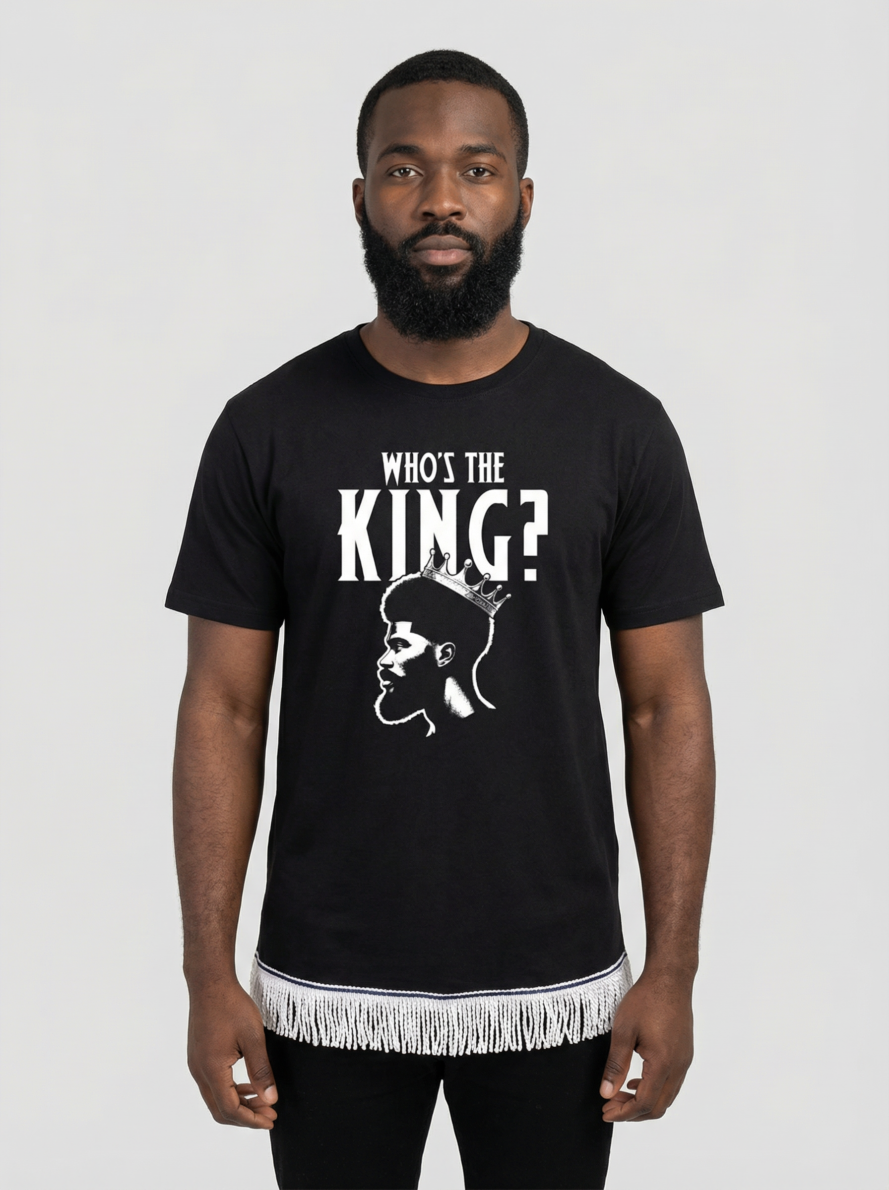 Who's The King Adult T-Shirt with Fringes