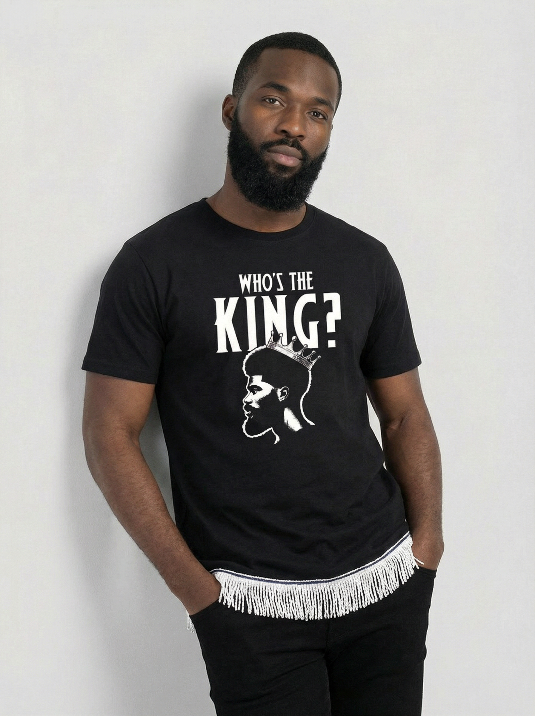 Who's The King Adult T-Shirt with Fringes