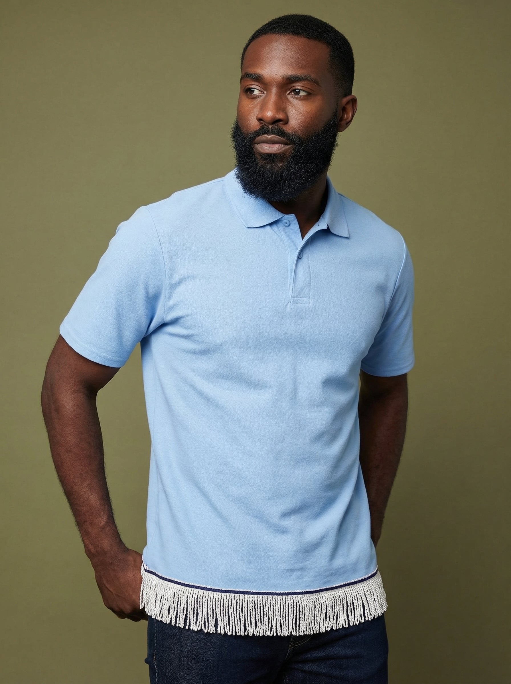 Men's Plain Fringed Polo (7 Colours)
