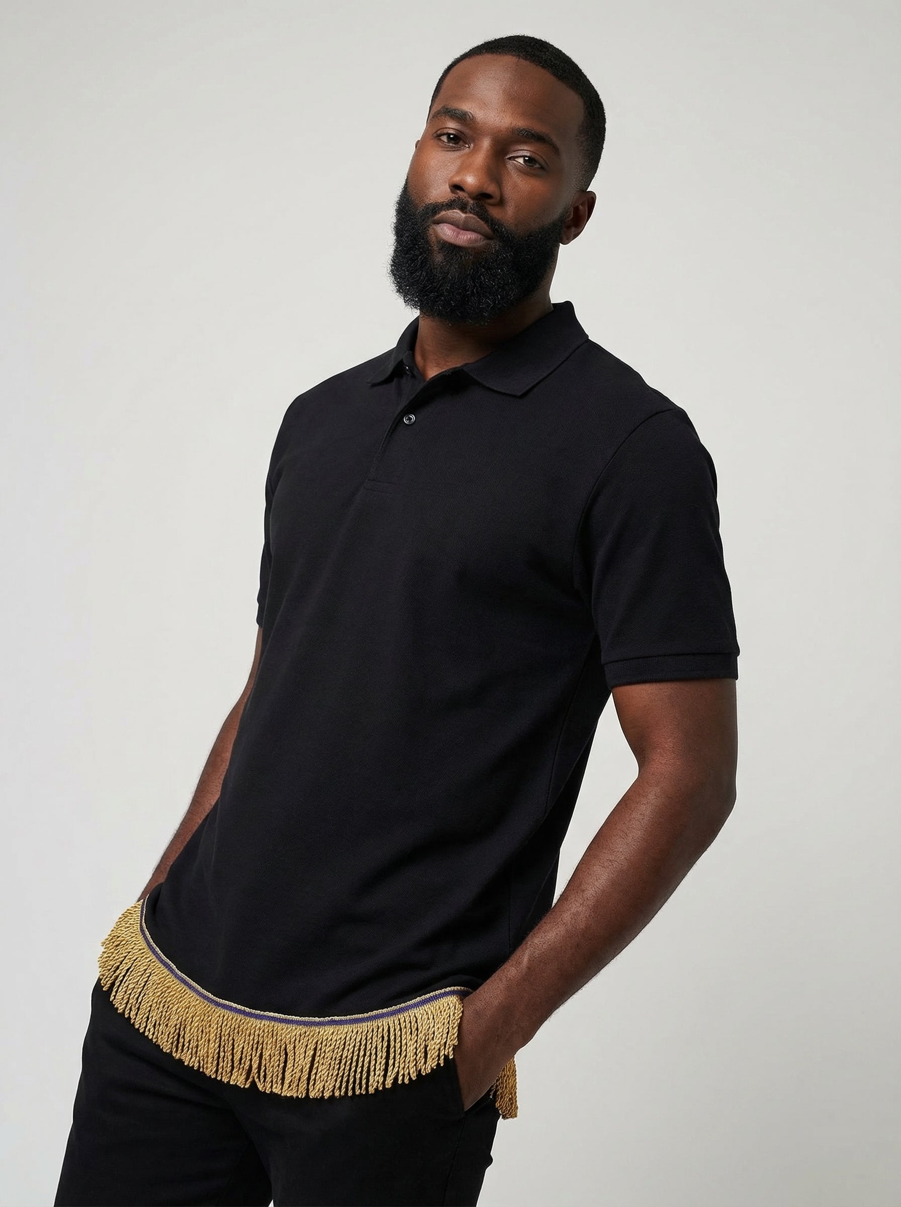 Men's Plain Fringed Polo (7 Colours)