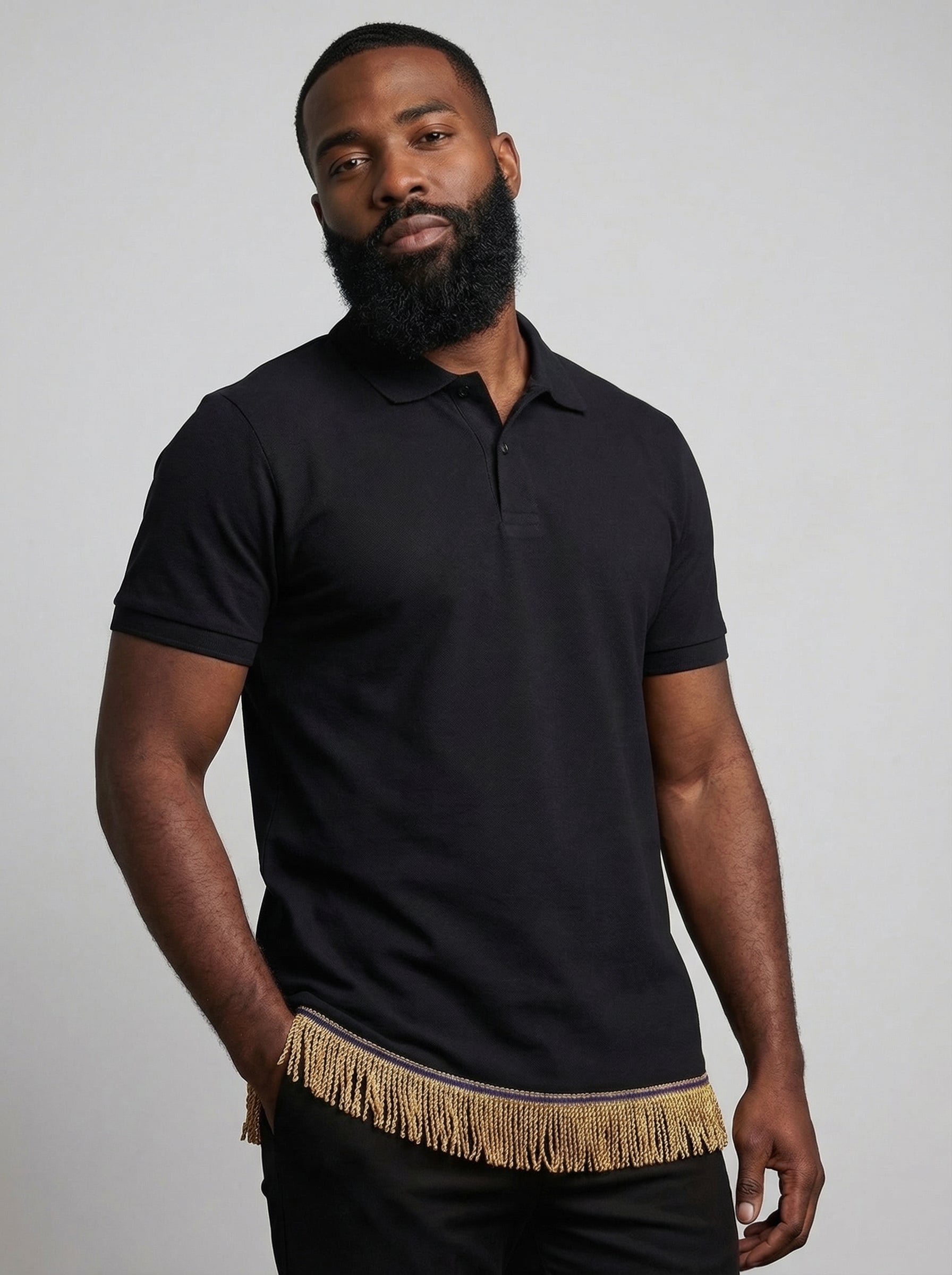 Men's Plain Fringed Polo (7 Colours)