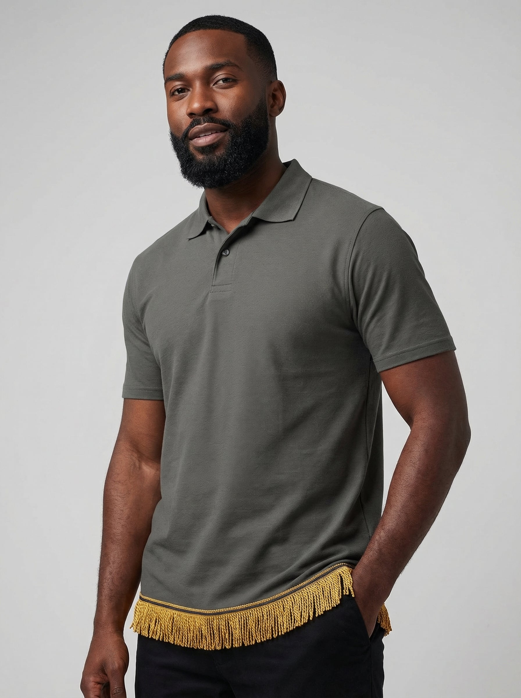 Men's Plain Fringed Polo (7 Colours)