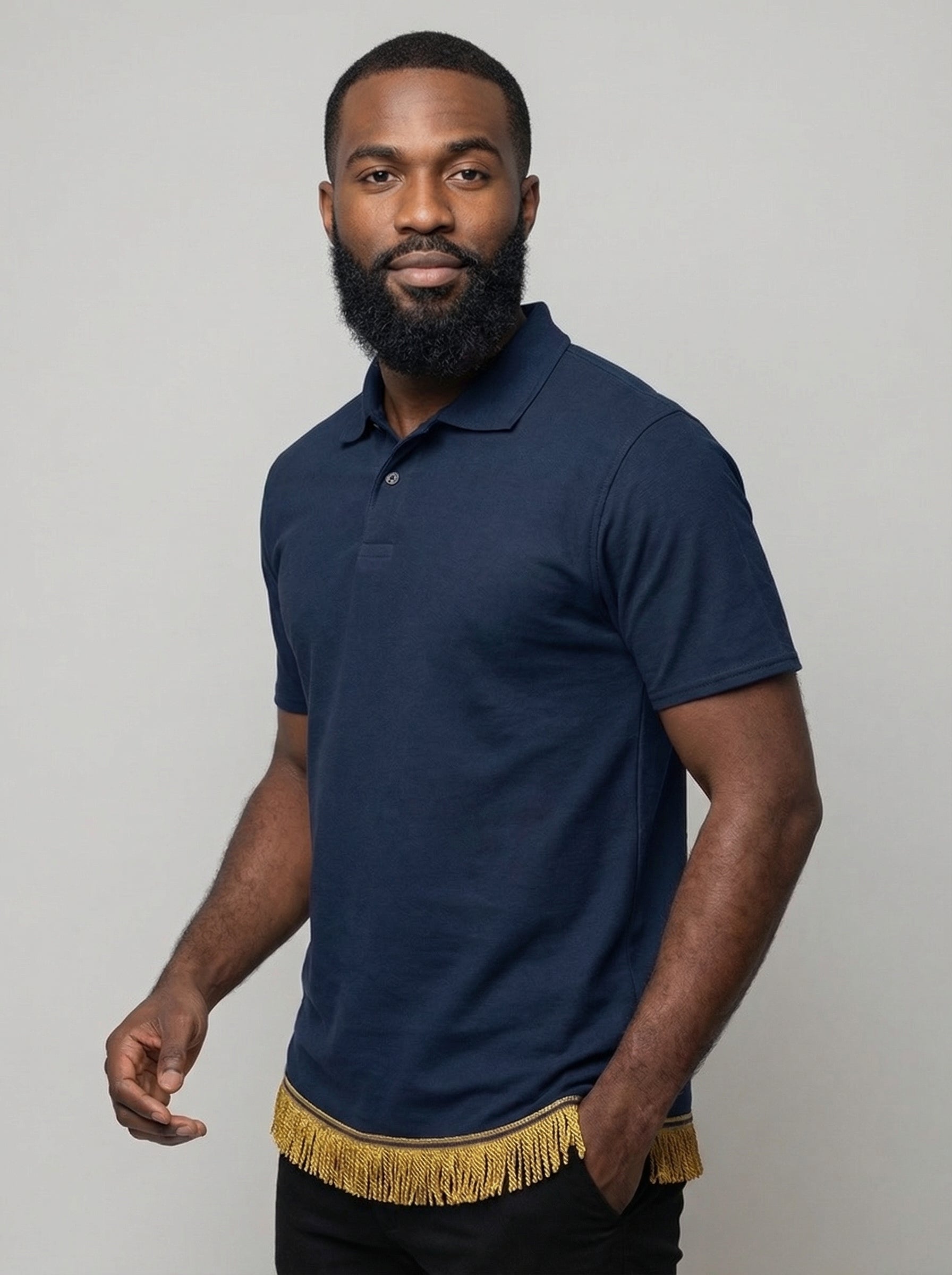 Men's Plain Fringed Polo (7 Colours)