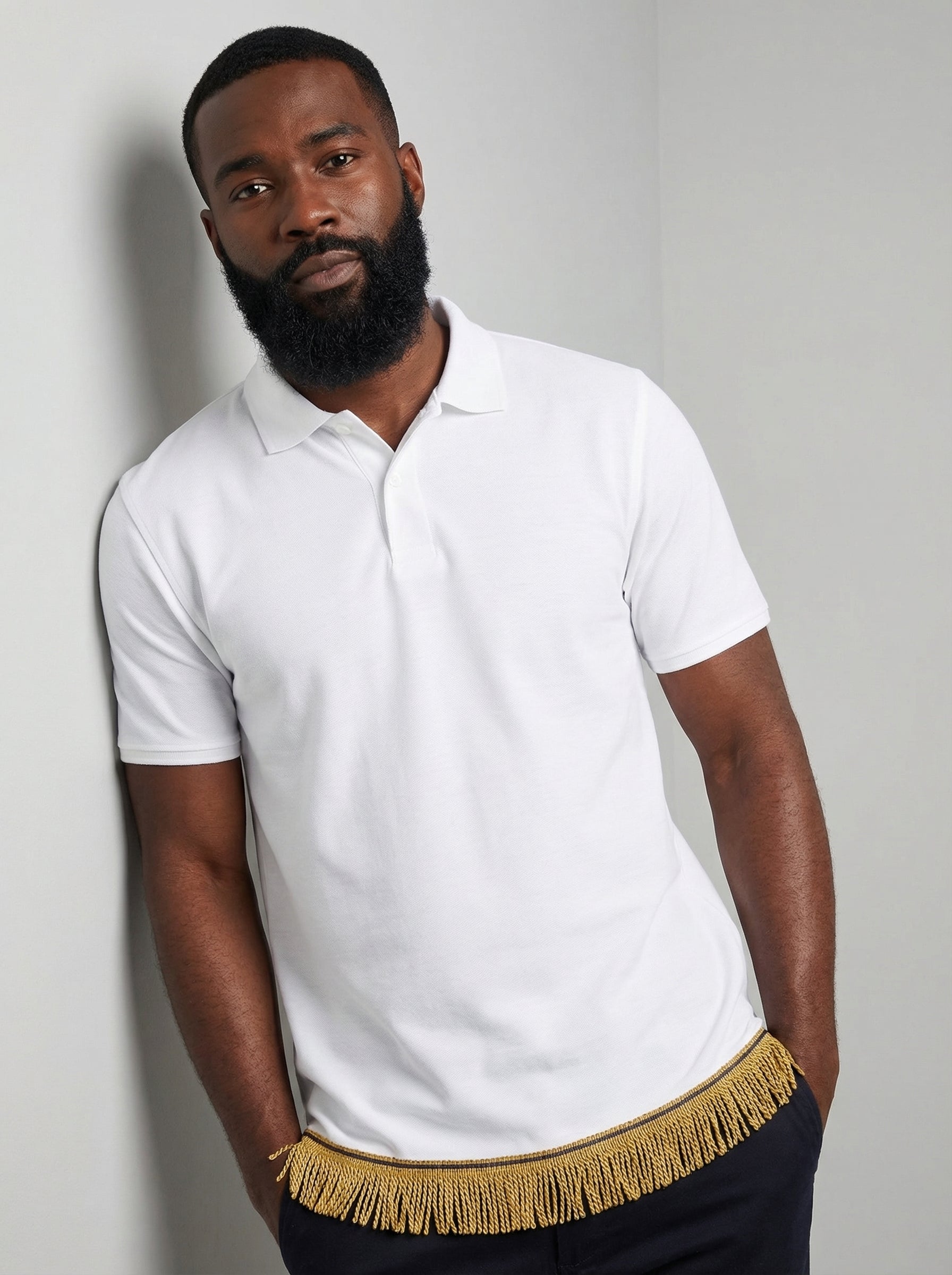 Men's Plain Fringed Polo (7 Colours)