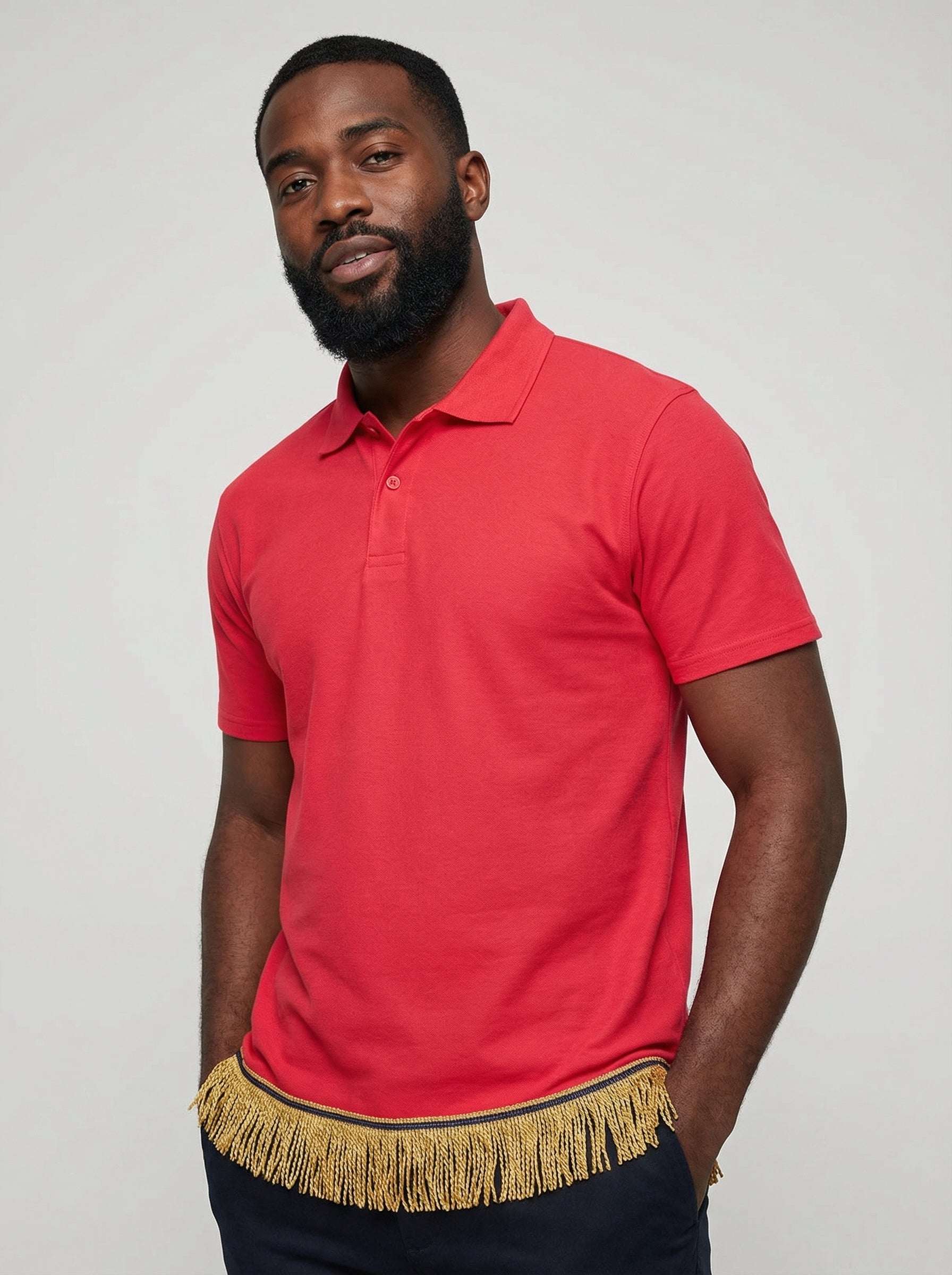 Men's Plain Fringed Polo (7 Colours)
