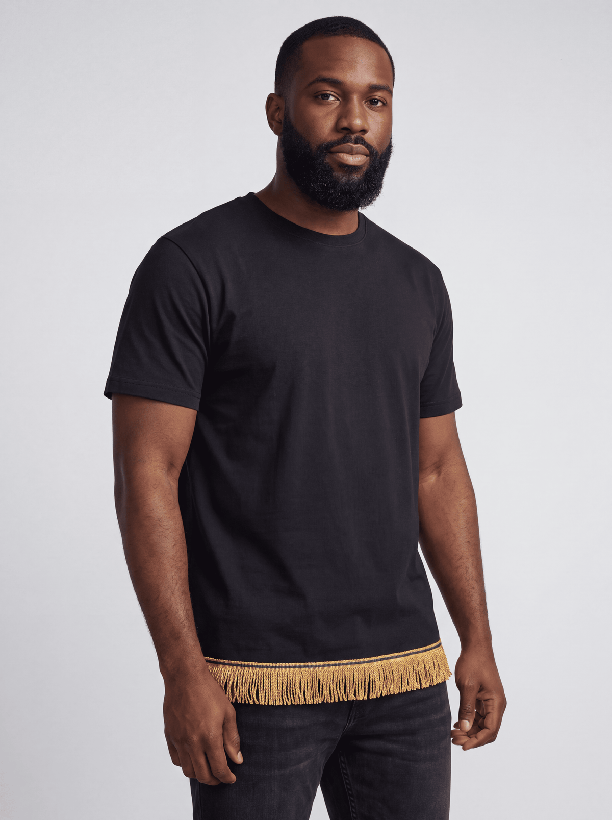 Men's T-Shirts Fringed Bundle (3 Pack) Black/White/Navy