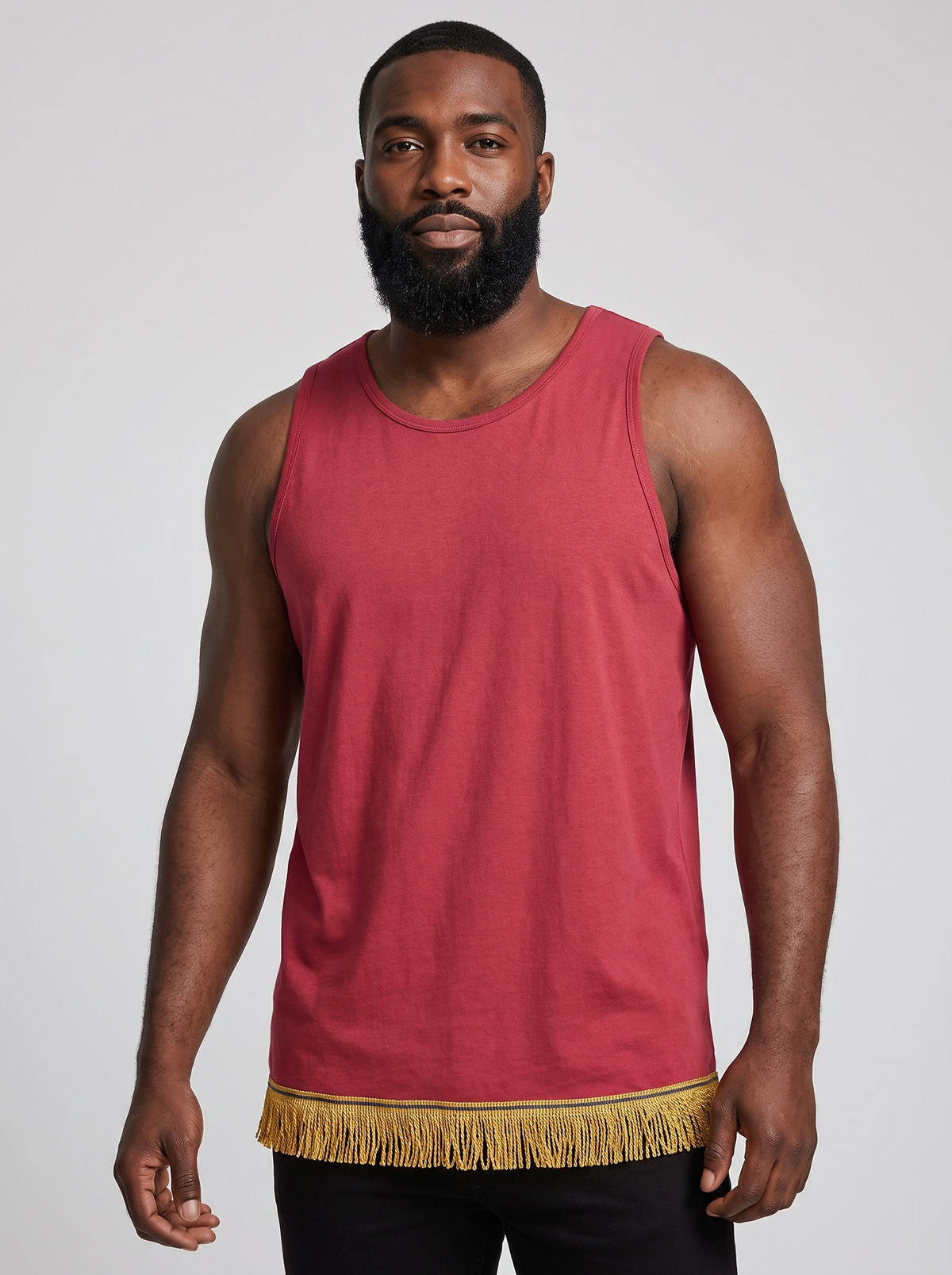 Men's Loose Fit Tank Top with Fringes