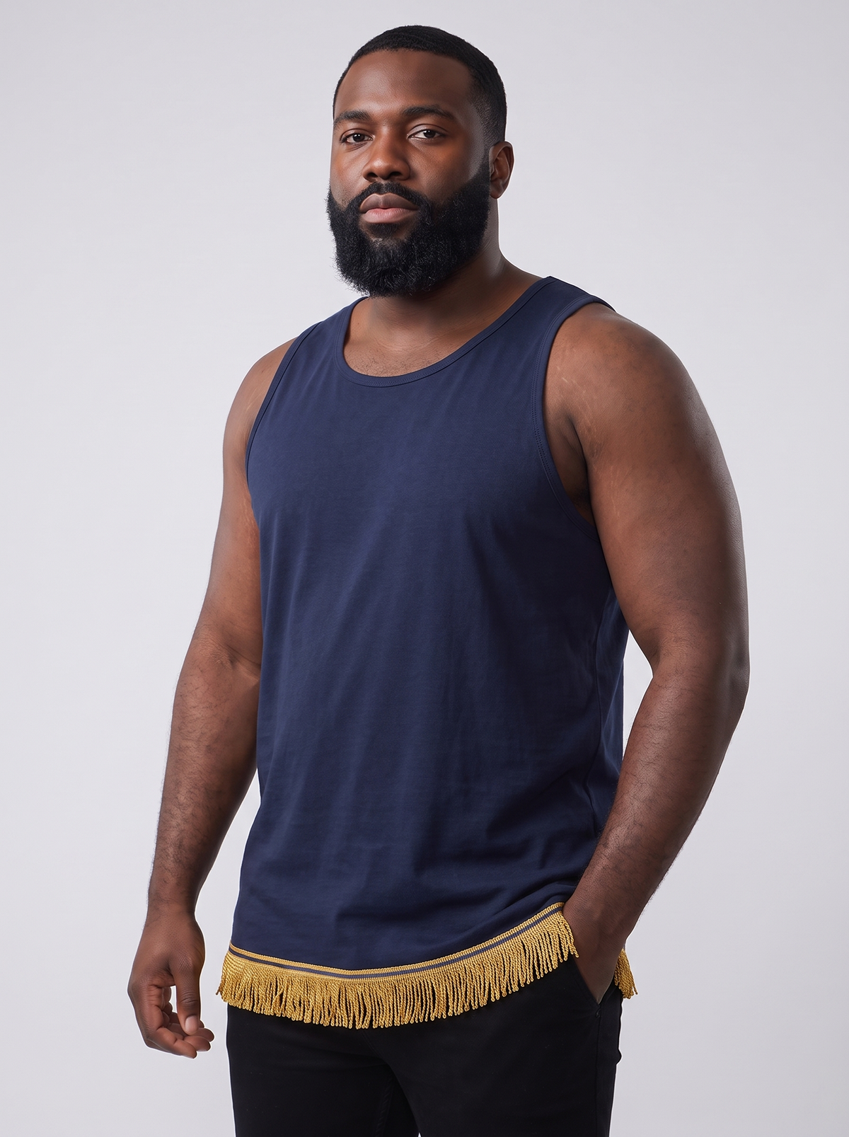 Men's Loose Fit Tank Top with Fringes