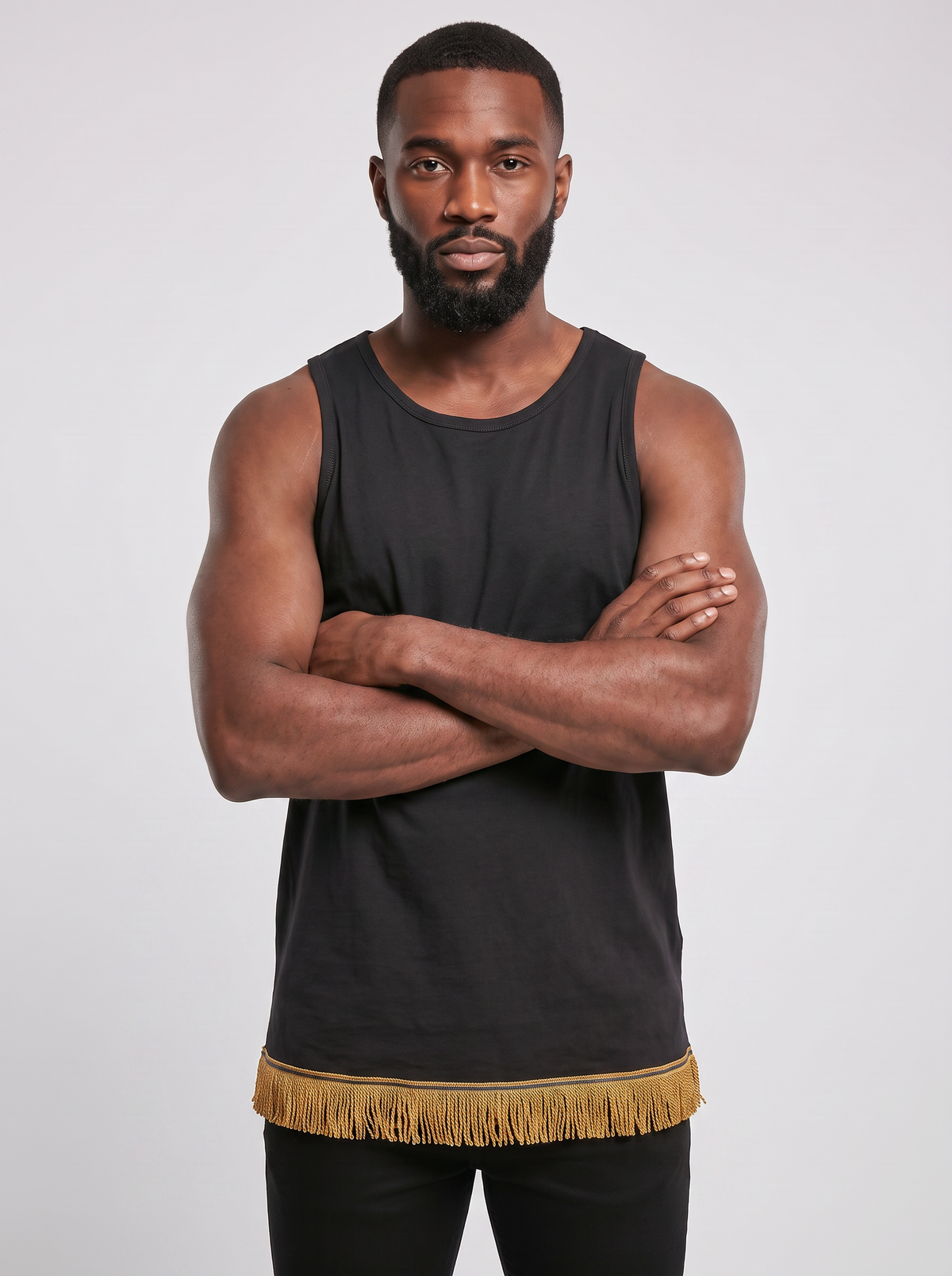 Men's Loose Fit Tank Top with Fringes
