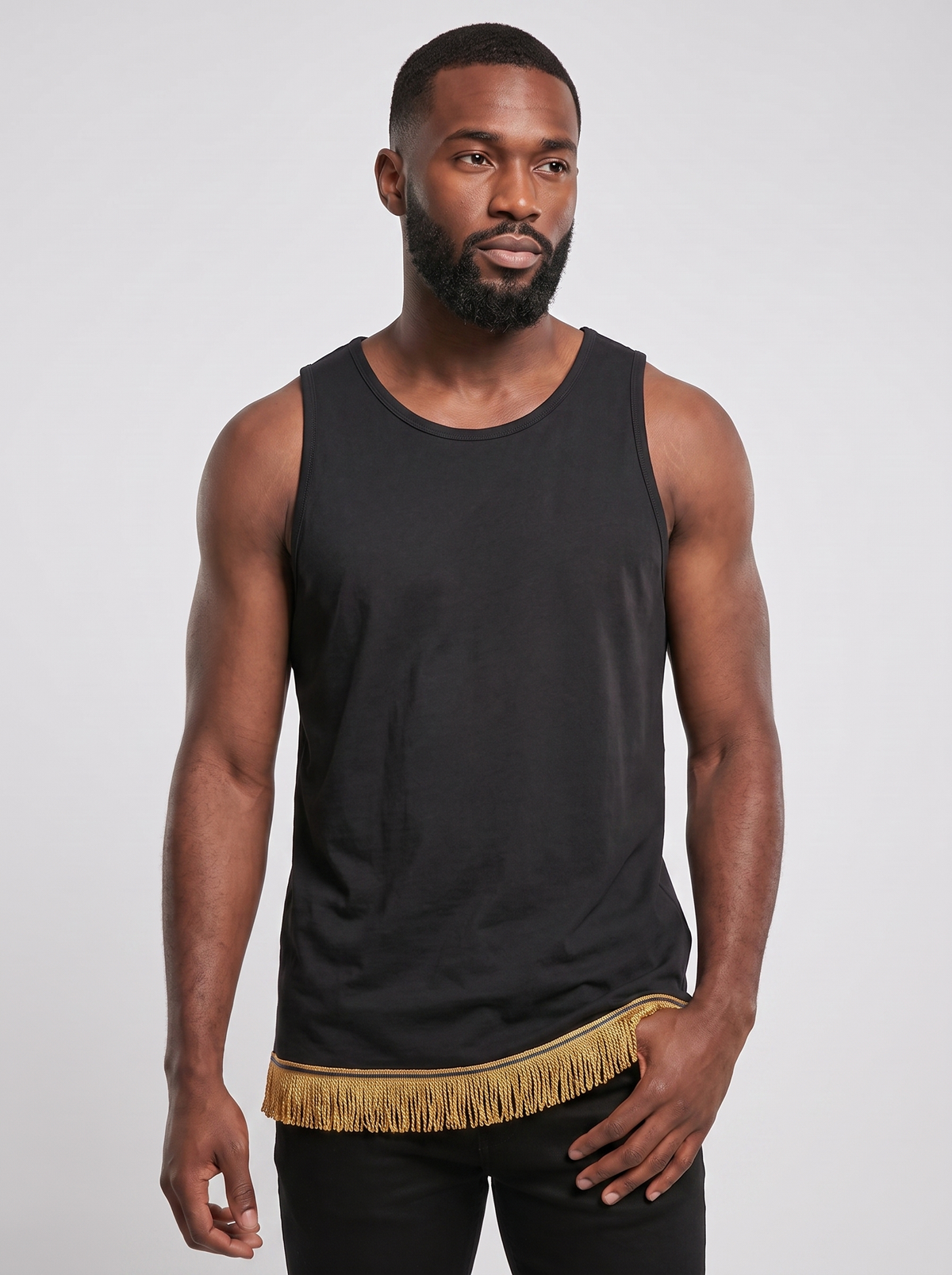 Men's Loose Fit Tank Top with Fringes