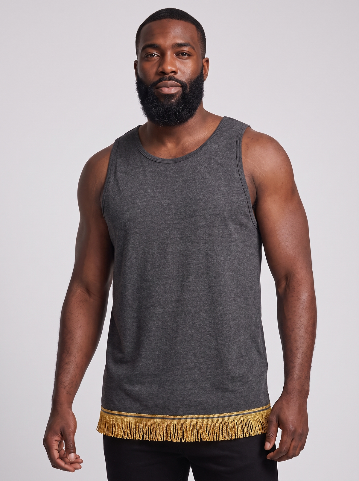 Men's Loose Fit Tank Top with Fringes