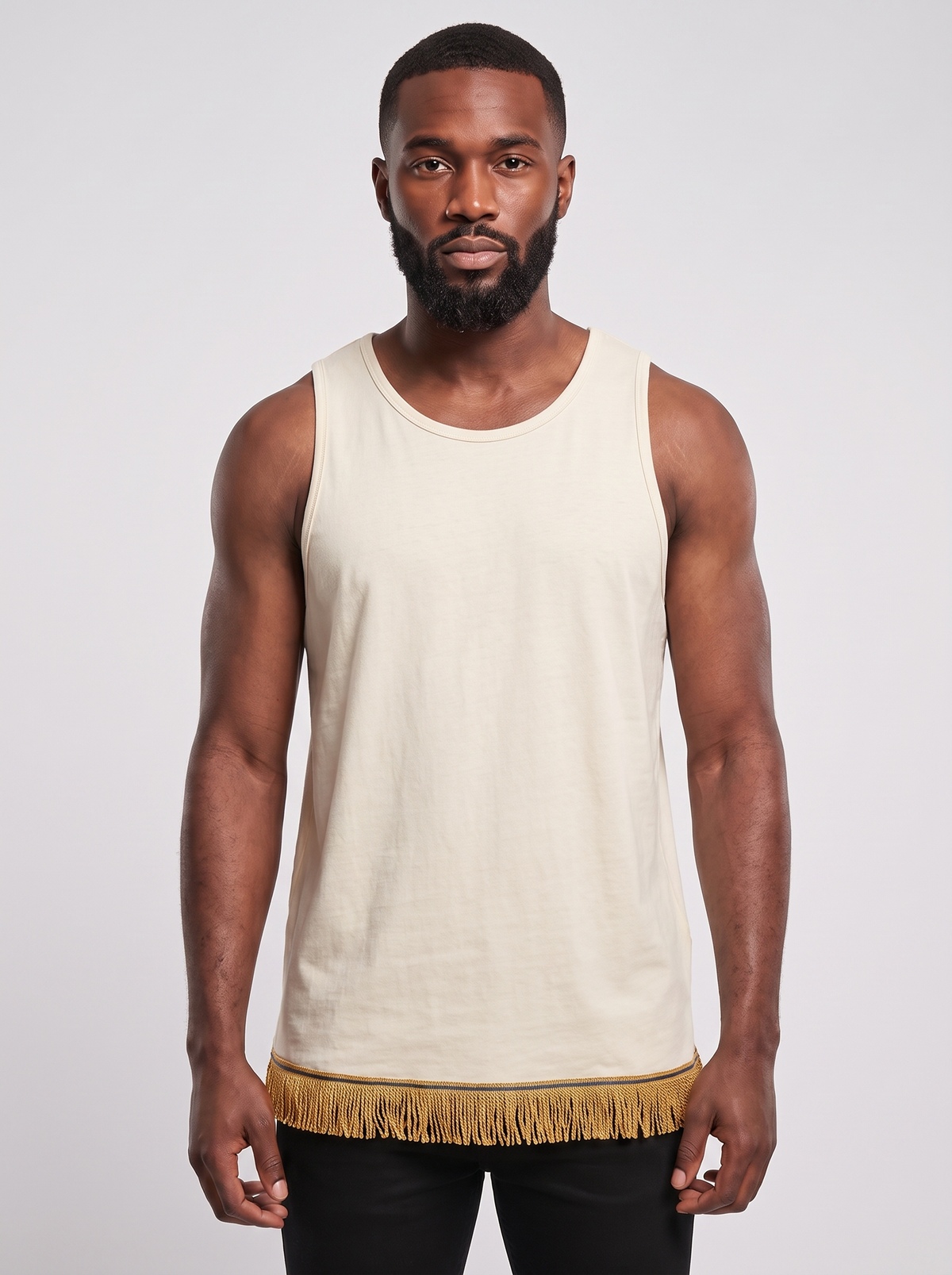 Men's Loose Fit Tank Top with Fringes