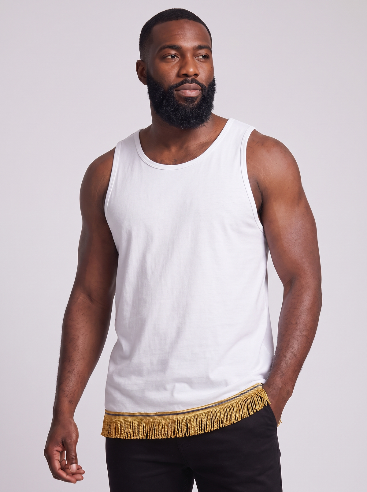 Men's Loose Fit Tank Top with Fringes