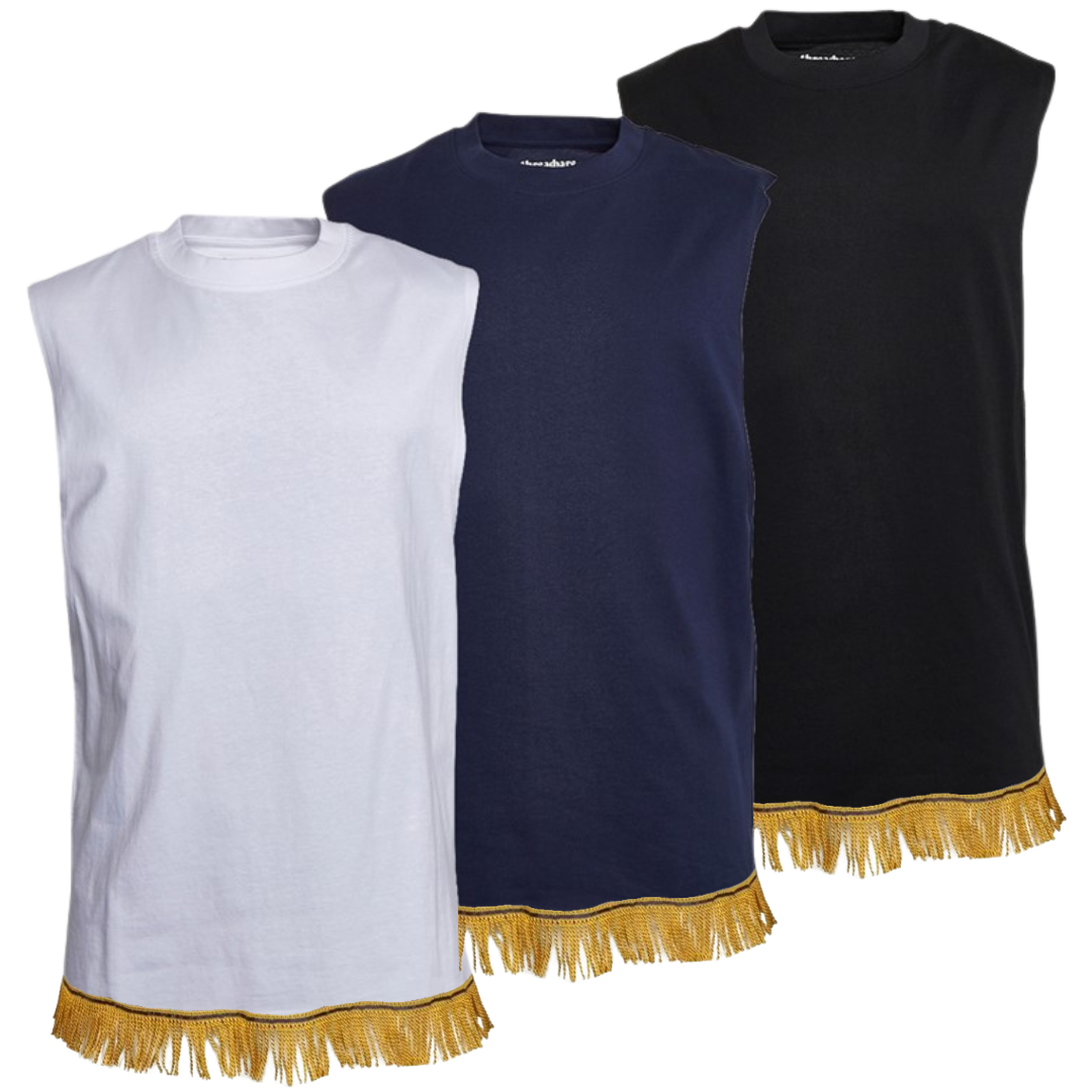 Men's Fringed Relaxed Fit Tanks Bundle (3 Pack)