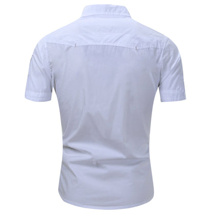 100% Cotton Military Cargo Shirt with Gold Fringes