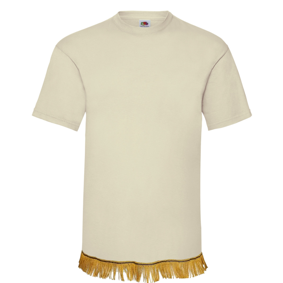 Men's Plain Short Sleeve T-Shirt with Fringes