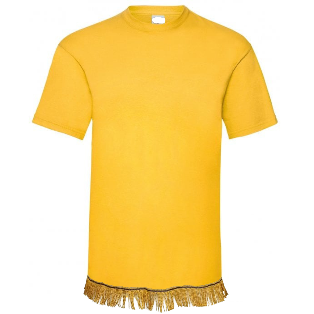 Men's Plain Short Sleeve T-Shirt with Fringes