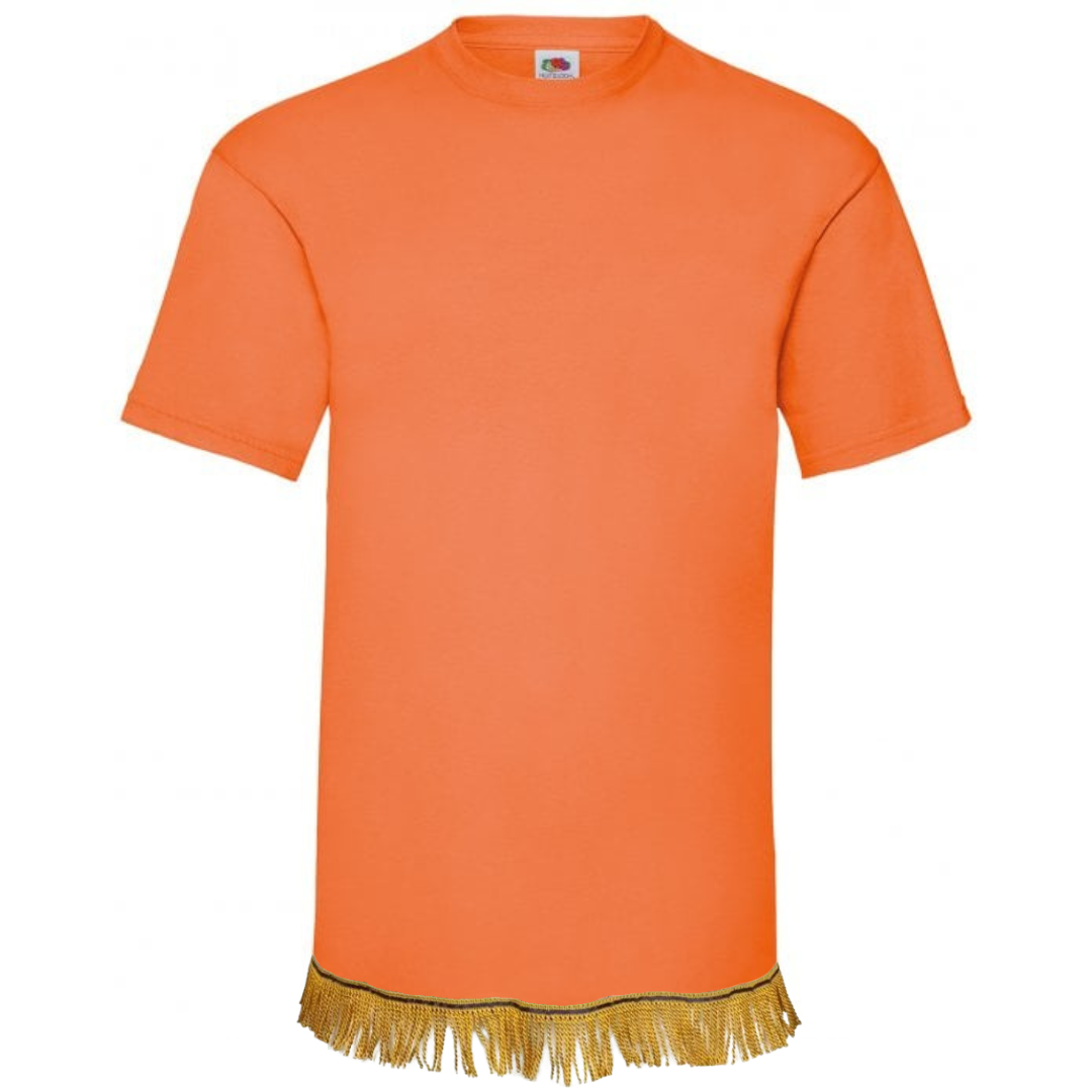 Men's Plain Short Sleeve T-Shirt with Fringes