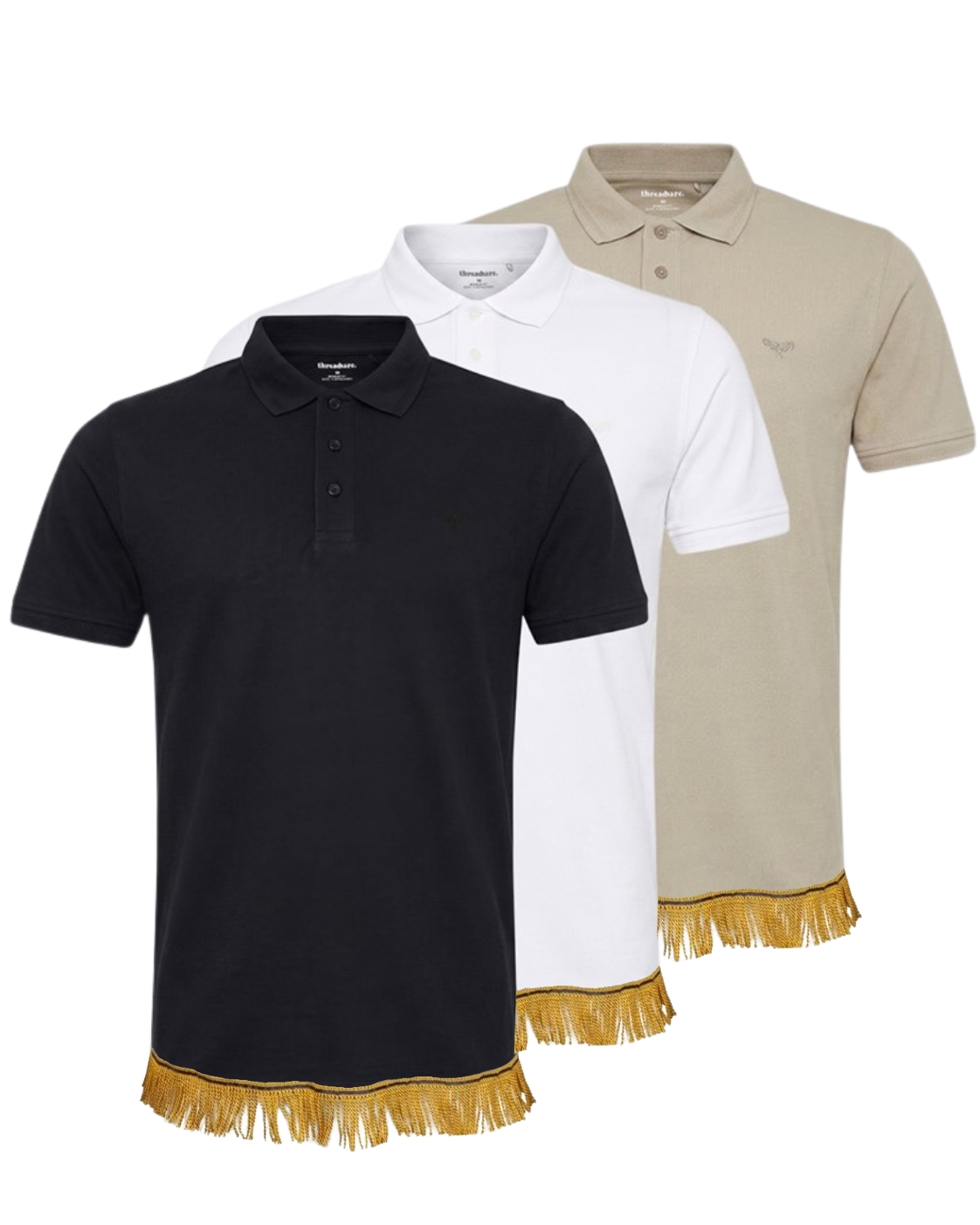Men's Cotton Shiraz Polos with Fringes Bundle (3 Pack)