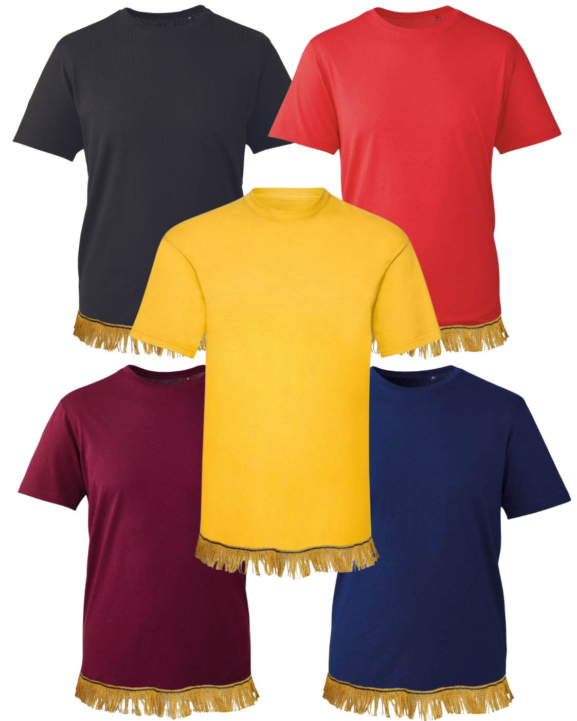 Men's Everyday T-Shirts Fringed Bundle (5 Pack)